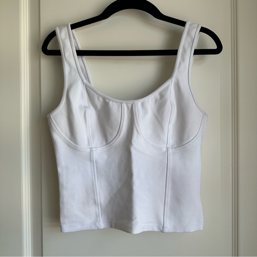 Abercrombie & Fitch White Crop Tank Top